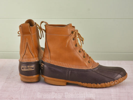 D096 USA製 L.L.Bean ビンテージ ビーンブーツ ワイズ細め 茶 メンズ 10N 28cm