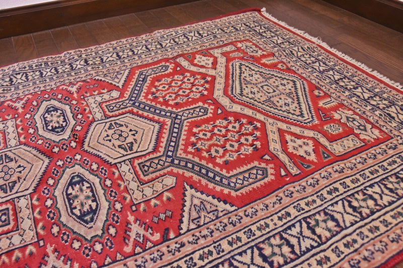 RAGU195 トライバルラグ ウール絨毯 アンティーク ヴィンテージ 92cm×147cm