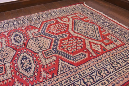 RAGU195 トライバルラグ ウール絨毯 アンティーク ヴィンテージ 92cm×147cm