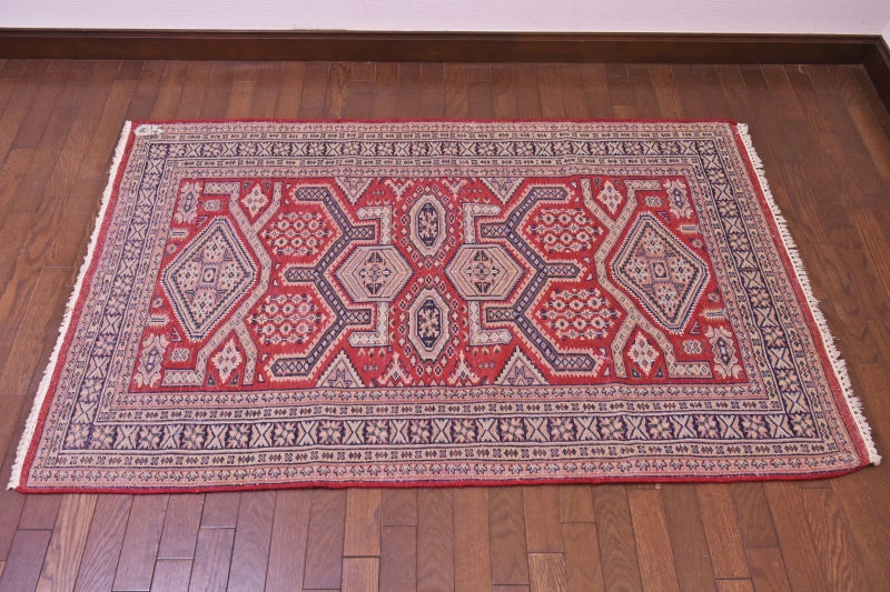 RAGU195 トライバルラグ ウール絨毯 アンティーク ヴィンテージ 92cm×147cm