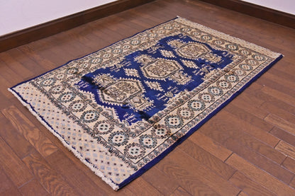 RAGU198 トライバルラグ ウール絨毯 アンティーク ヴィンテージ 75cm×121cm