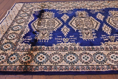 RAGU198 トライバルラグ ウール絨毯 アンティーク ヴィンテージ 75cm×121cm