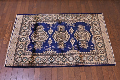 RAGU198 トライバルラグ ウール絨毯 アンティーク ヴィンテージ 75cm×121cm