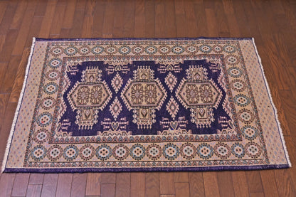 RAGU198 トライバルラグ ウール絨毯 アンティーク ヴィンテージ 75cm×121cm