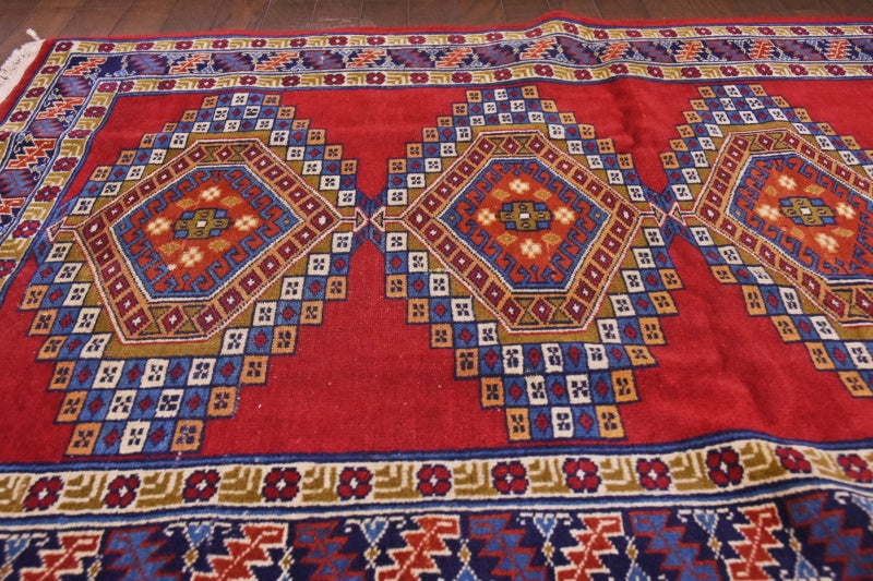 RAGU200 トライバルラグ ウール絨毯 アンティーク ヴィンテージ 76cm×124cm