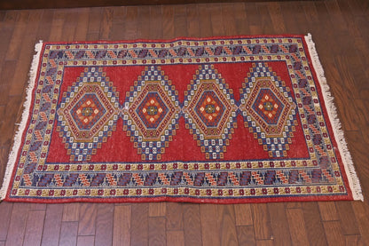 RAGU200 トライバルラグ ウール絨毯 アンティーク ヴィンテージ 76cm×124cm