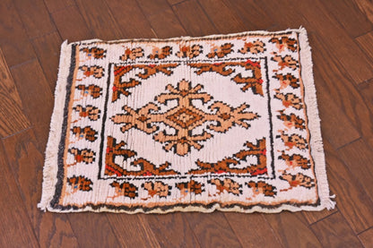 RAGU208 トライバルラグ ウール絨毯 アンティーク ヴィンテージ 37cm×45cm
