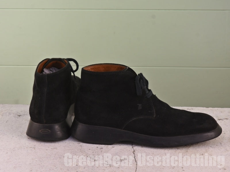 イタリア製 TOD'S メンズブーツ スウェード 黒 7 25cm C015