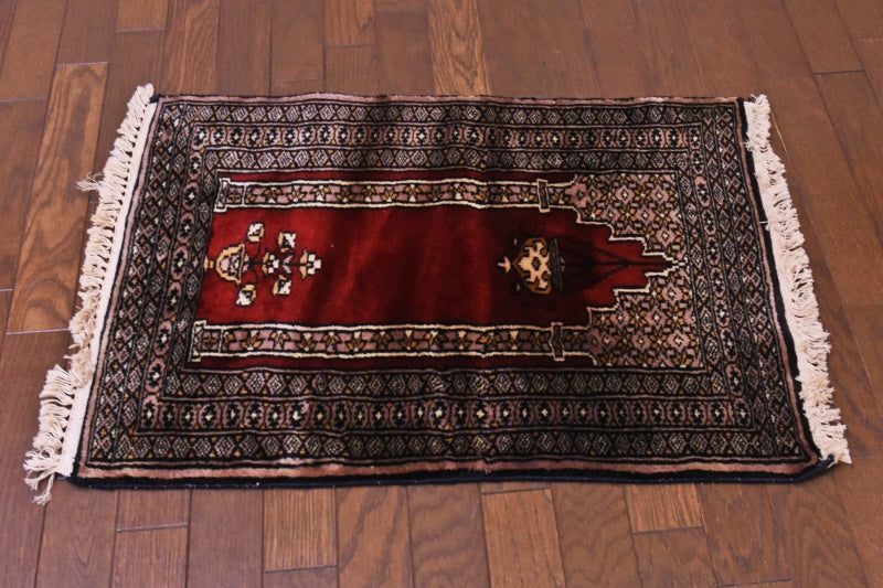 RAGU219 トライバルラグ ウール絨毯 アンティーク ヴィンテージ 45cm×62cm