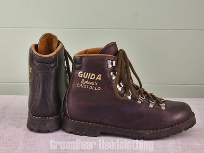 D132 イタリア製 GUIDA Aolomite ビンテージ トレッキングブーツ 茶 メンズ 41 25.5cm