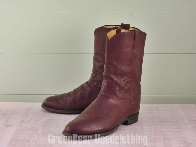 D148 USA製 Justin ビンテージ ペコスブーツ 茶 メンズ 10D 28cm