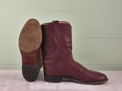 D148 USA製 Justin ビンテージ ペコスブーツ 茶 メンズ 10D 28cm