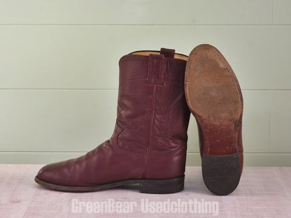 D148 USA製 Justin ビンテージ ペコスブーツ 茶 メンズ 10D 28cm