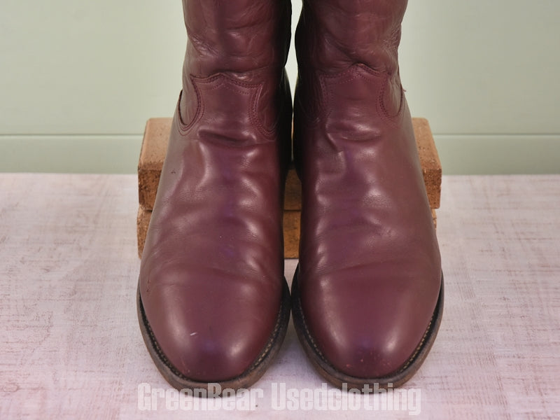 D148 USA製 Justin ビンテージ ペコスブーツ 茶 メンズ 10D 28cm
