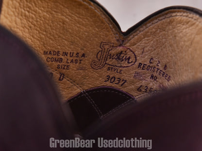 D148 USA製 Justin ビンテージ ペコスブーツ 茶 メンズ 10D 28cm