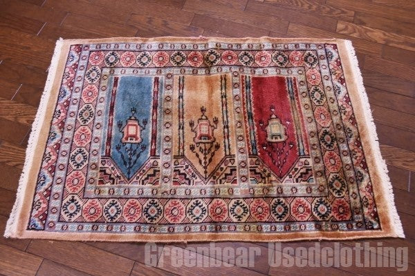 RAGR198 トライバルラグマット ウール絨毯 ヴィンテージ 62cm×90cm