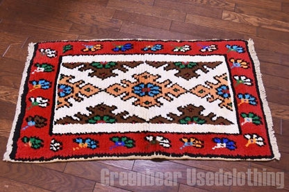 RAGR200 トライバルラグマット ウール絨毯 ヴィンテージ  49cm×86cm