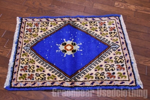 RAGR202 トライバルラグマット ウール絨毯 ヴィンテージ 51cm×69cm
