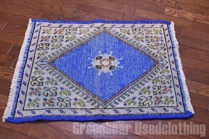 RAGR202 トライバルラグマット ウール絨毯 ヴィンテージ 51cm×69cm