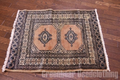 RAGR228 トライバルラグマット ウール絨毯 ヴィンテージ 57.5cm×93.5cm