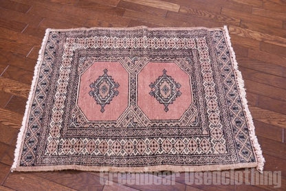 RAGR228 トライバルラグマット ウール絨毯 ヴィンテージ 57.5cm×93.5cm