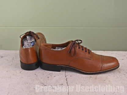 メンズ STACY ADAMS ビジネスシューズ ストレートチップ 茶 7.5D 25.5cm C044