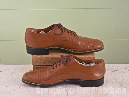 メンズ STACY ADAMS ビジネスシューズ ストレートチップ 茶 7.5D 25.5cm C044