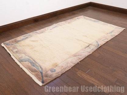 RAGH206 ビンテージトライバルラグ ウール絨毯 133cm×74cm