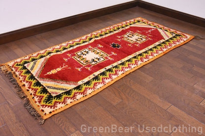 RAGU134 ライバルラグ ウール絨毯 アンティーク ヴィンテージ カーペット 150cm×66..5cm