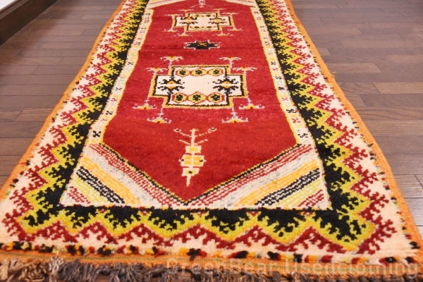 RAGU134 ライバルラグ ウール絨毯 アンティーク ヴィンテージ カーペット 150cm×66..5cm