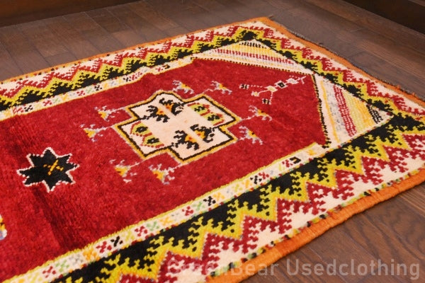 RAGU134 ライバルラグ ウール絨毯 アンティーク ヴィンテージ カーペット 150cm×66..5cm