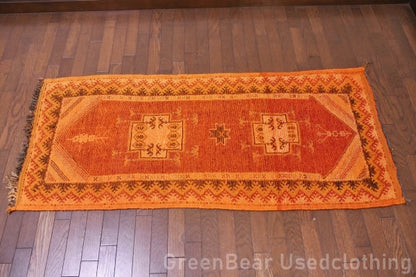 RAGU134 ライバルラグ ウール絨毯 アンティーク ヴィンテージ カーペット 150cm×66..5cm