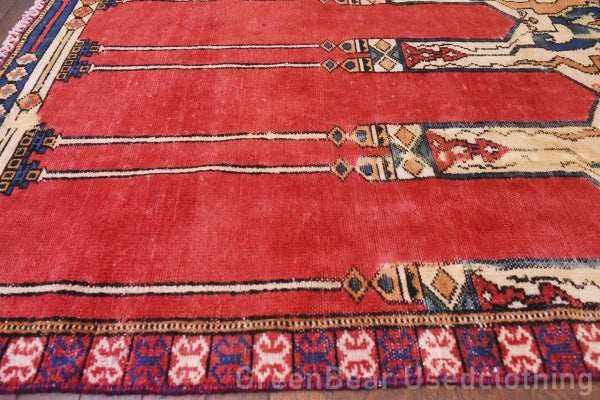 RAGU137 ライバルラグ ウール絨毯 アンティーク ヴィンテージ カーペット 141.5cm×88cm