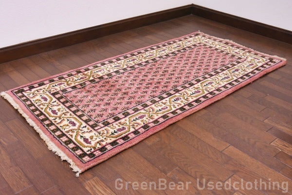 RAGU141 ライバルラグ ウール絨毯 アンティーク ヴィンテージ カーペット 142cm×69cm