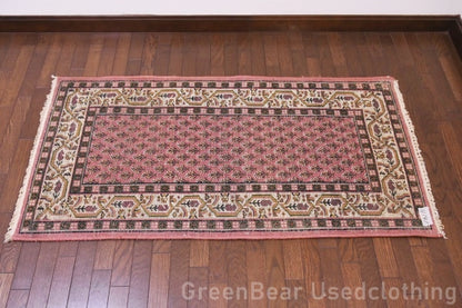 RAGU141 ライバルラグ ウール絨毯 アンティーク ヴィンテージ カーペット 142cm×69cm