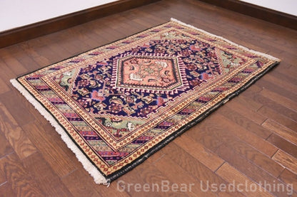 RAGU144 トライバルラグ ウール絨毯 アンティーク ヴィンテージ カーペット 107cm×75.5cm