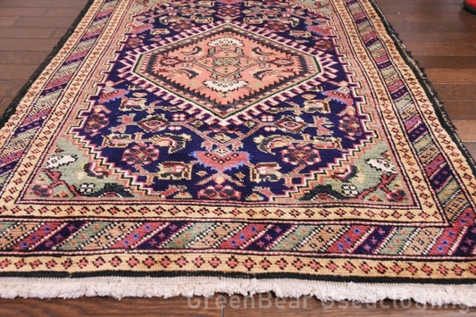 RAGU144 トライバルラグ ウール絨毯 アンティーク ヴィンテージ カーペット 107cm×75.5cm