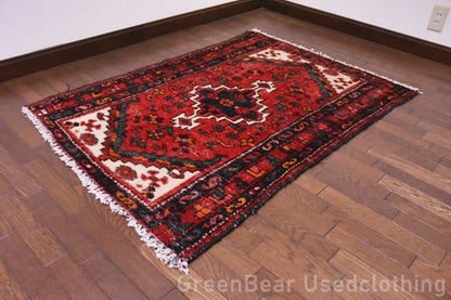RAGU146 ライバルラグ ウール絨毯 アンティーク ヴィンテージ カーペット 130cm×94cm