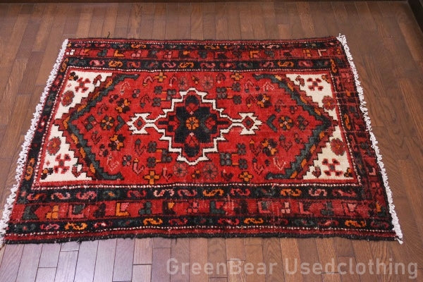 RAGU146 ライバルラグ ウール絨毯 アンティーク ヴィンテージ カーペット 130cm×94cm