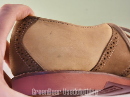D178 USA製 COLE HAAN ビンテージ サドルシューズ ヌバック 茶×ベージュ レディース 24cmくらい