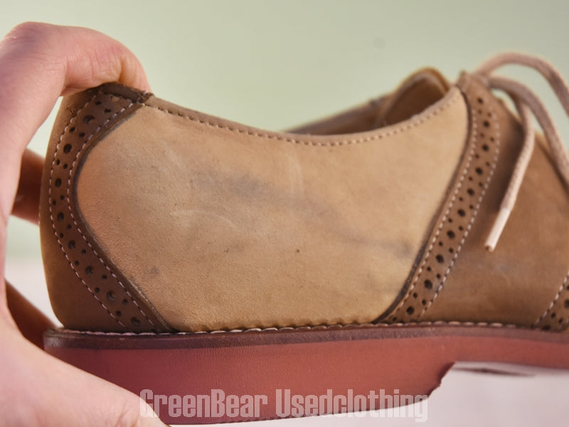 D178 USA製 COLE HAAN ビンテージ サドルシューズ ヌバック 茶×ベージュ レディース 24cmくらい