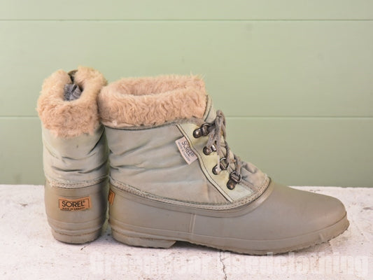 カナダ製 SOREL ビンテージ スノーブーツ ナイロン グレー レディース 24.5cmくらい A371