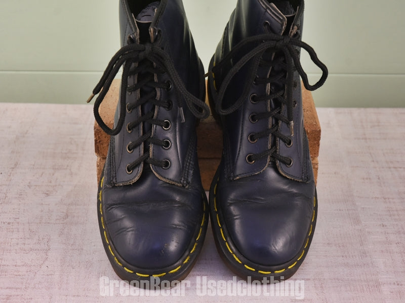 D192 イギリス製 Dr.Martens ビンテージ 8ホールブーツ 紺 レディース 5.5 23.5cm
