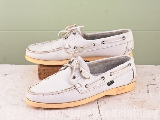 メンズ Paraboot モカシンシューズ 白 7.5 25.5cm A376