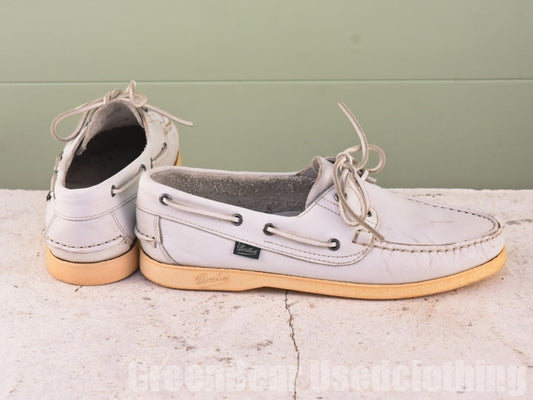 メンズ Paraboot モカシンシューズ 白 7.5 25.5cm A376
