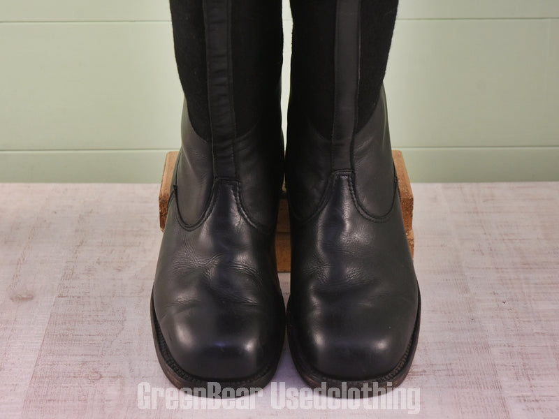 D197 ビンテージ EU軍ブーツ フェルト×レザー 黒 メンズ 43 26.5cm