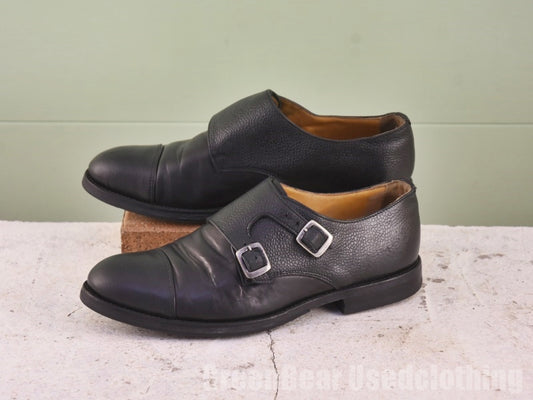 メンズ SELECTED HOMME モンクストラップシューズ 黒 40 25cm Z186