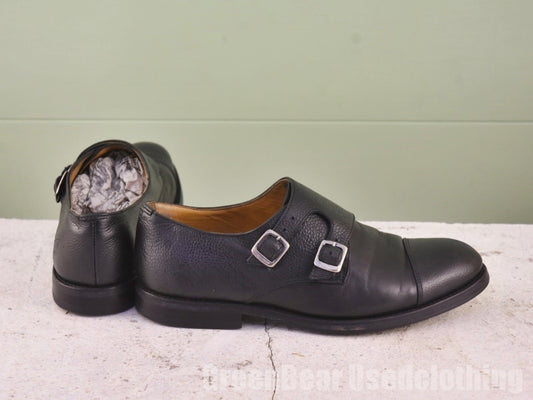 メンズ SELECTED HOMME モンクストラップシューズ 黒 40 25cm Z186
