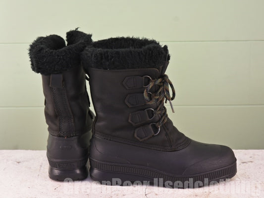 カナダ製 SOREL ビンテージ スノーブーツ 黒 レディース W7 24cm A392
