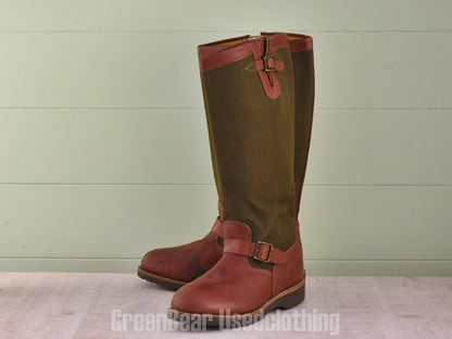 D211 USA製 Chippewa ビンテージ エンジニアブーツ ワイズ細め カーキ×茶 メンズ 9D 27cm